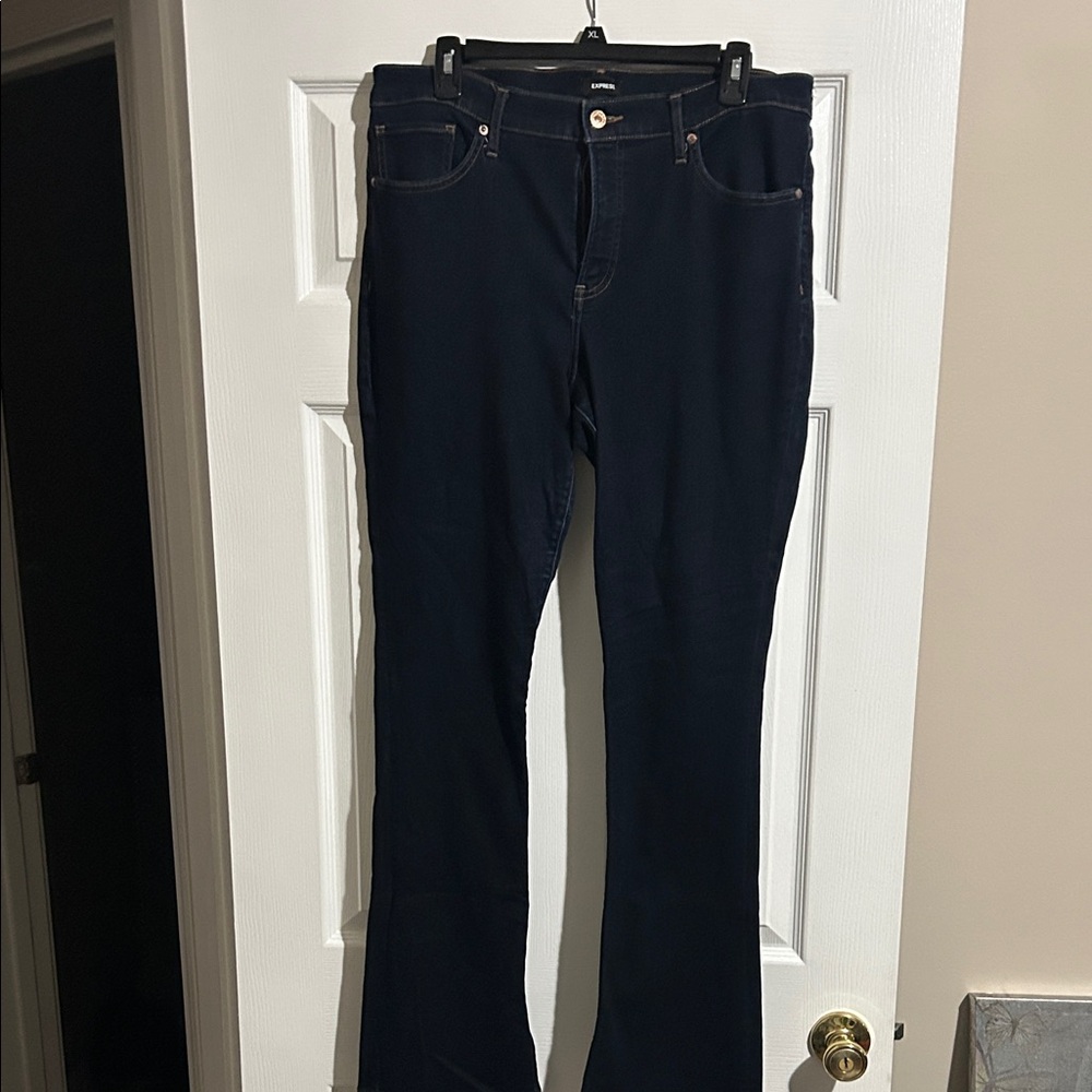 Express Women's Navy Flare Jeans